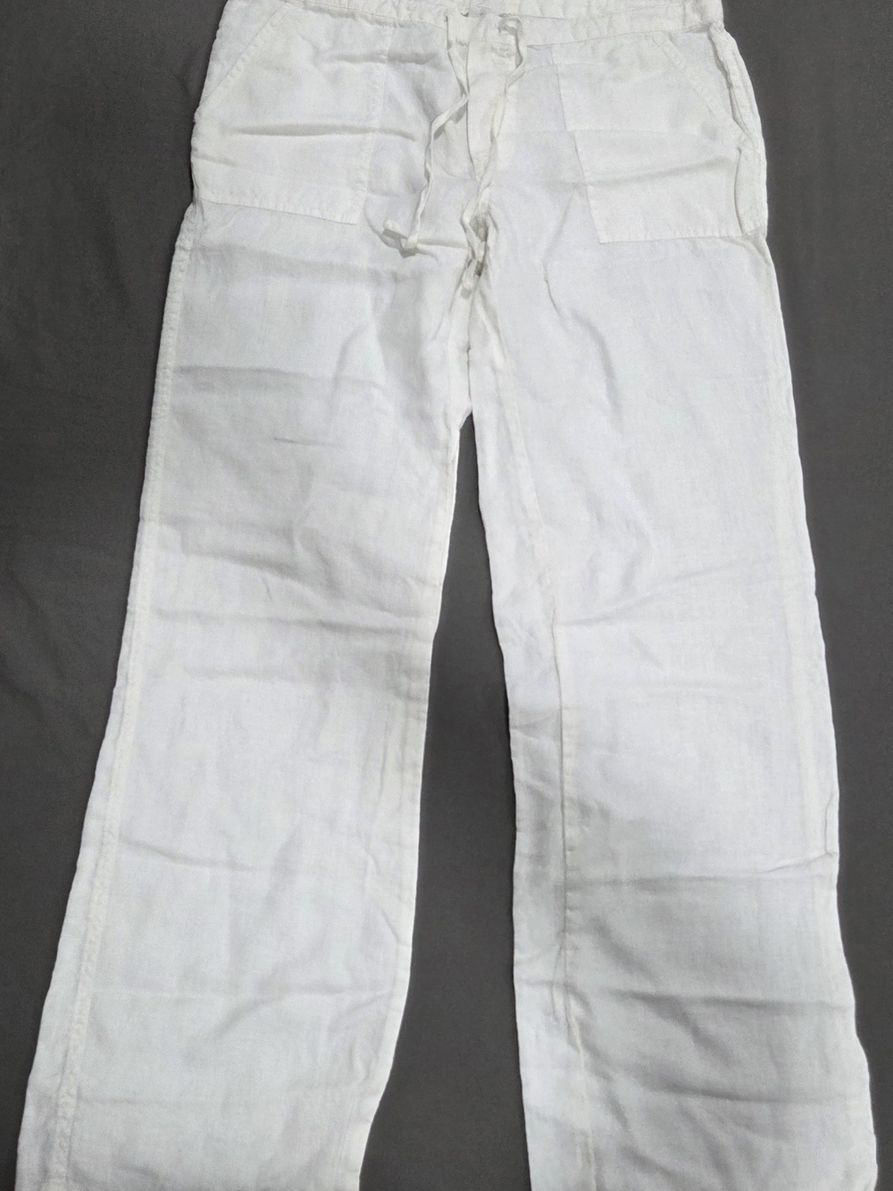 LONDONJEAN Women's White Wide Leg Linen Pants